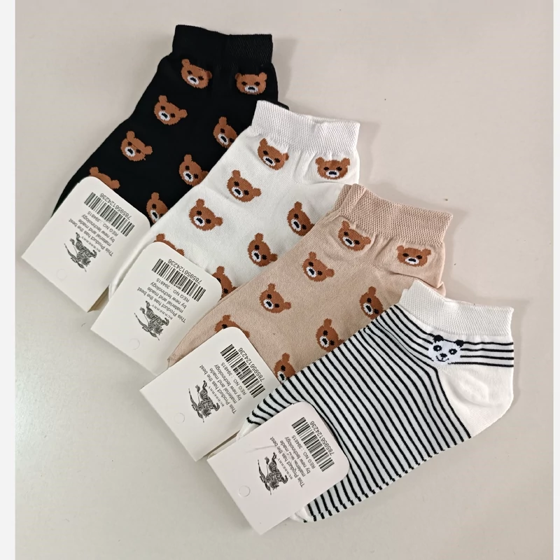 جوراب مچی زنانه تدی نخ پنبه اعلا جوراب مچی طرحدار سایز 41 تا 35