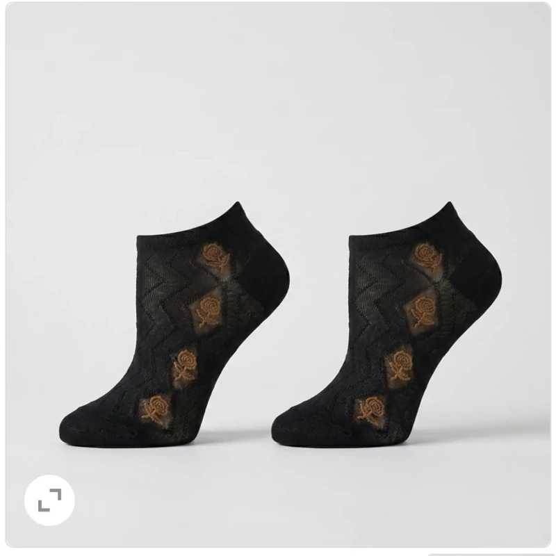 جوراب زنانه مچی خنک توری گلدار سایز 40 تا 34