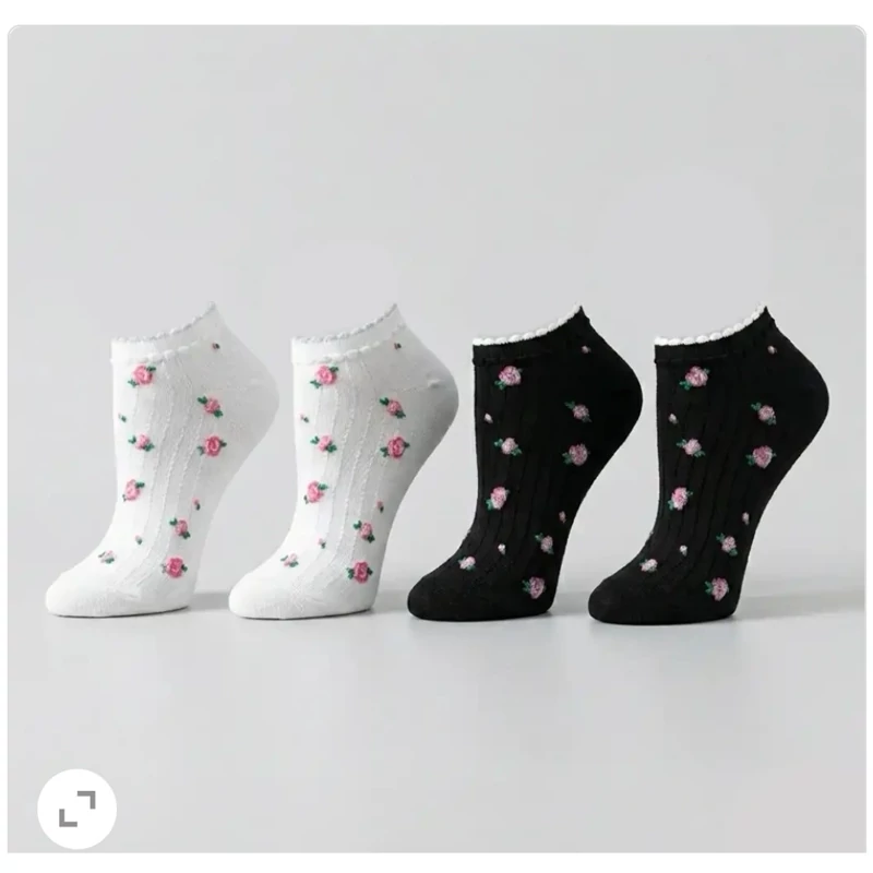 جوراب زنانه گلریز لب کنگره پنبه اعلا سایز 40 تا 34